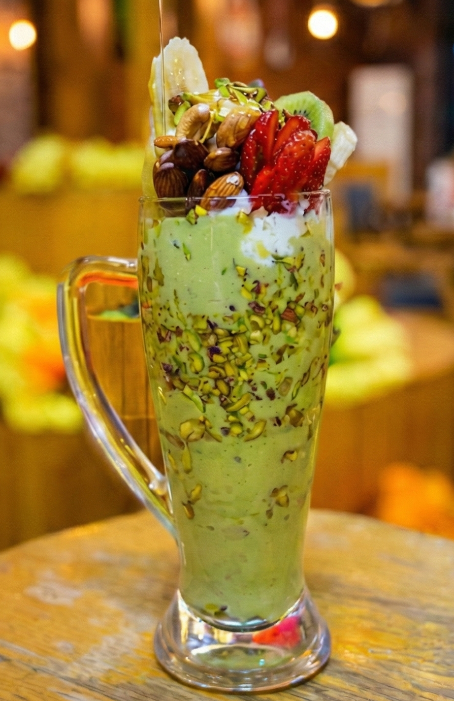 افوكادو مع الفواكه والقشطة والمكسرات